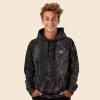 imageDALIX UFO Embroidered Fleece Hoodie Mineral Wash Long Sleeve Sweatshirt MensBlack