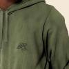 imageDALIX UFO Embroidered Fleece Hoodie Mineral Wash Long Sleeve Sweatshirt MensOlive
