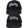 imageDALIX Wifey Hubby Couples Dad Hats Baseball Caps Married Gift Set of 2Black