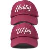imageDALIX Wifey Hubby Couples Dad Hats Baseball Caps Married Gift Set of 2Maroon