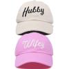 imageDALIX Wifey Hubby Couples Dad Hats Baseball Caps Married Gift Set of 2Pinkbeige