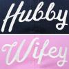 imageDALIX Wifey Hubby Couples Dad Hats Baseball Caps Married Gift Set of 2Pinknavy