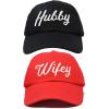 imageDALIX Wifey Hubby Couples Dad Hats Baseball Caps Married Gift Set of 2Redblack