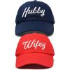 imageDALIX Wifey Hubby Couples Dad Hats Baseball Caps Married Gift Set of 2Rednavy