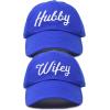 imageDALIX Wifey Hubby Couples Dad Hats Baseball Caps Married Gift Set of 2Royal Blue