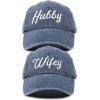 imageDALIX Wifey Hubby Couples Dad Hats Baseball Caps Married Gift Set of 2Washed Navy Blue