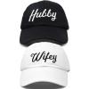 imageDALIX Wifey Hubby Couples Dad Hats Baseball Caps Married Gift Set of 2Whiteblack