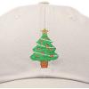 imageXmas Holidays Christmas Tree Ball Cap Embroidered HatBeige