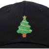 imageXmas Holidays Christmas Tree Ball Cap Embroidered HatBlack