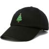 imageXmas Holidays Christmas Tree Ball Cap Embroidered HatBlack