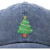 imageXmas Holidays Christmas Tree Ball Cap Embroidered HatNavy Blue Vintage