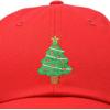 imageXmas Holidays Christmas Tree Ball Cap Embroidered HatRed