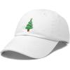 imageXmas Holidays Christmas Tree Ball Cap Embroidered HatWhite