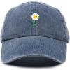 imageDALIX Daisy Flower Hat Womens Floral Baseball CapWashed Navy Blue