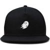 imageDALIX Ghost Snapback Flat Bill Baseball Hat Embroidered Cap MensBlack