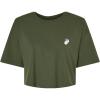 imageDALIX Heartly Ghost Embroidered Cropped Relaxed Cropped Soft Lightweight Loose T Shirt WomensMilitary Green