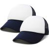 imageDALIX Two Tone Blank Trucker Hats Caps 2 for 1Navy BlueWhite