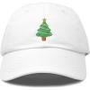 imageXmas Holidays Christmas Tree Ball Cap Embroidered HatWhite