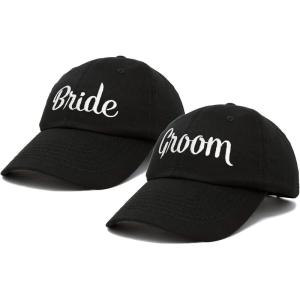 imageDALIX Bride Groom Dad Hats Baseball Caps Newlywed Wedding Party GiftBlack
