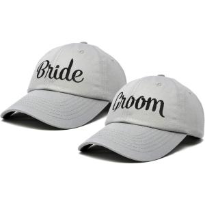 imageDALIX Bride Groom Dad Hats Baseball Caps Newlywed Wedding Party GiftGray