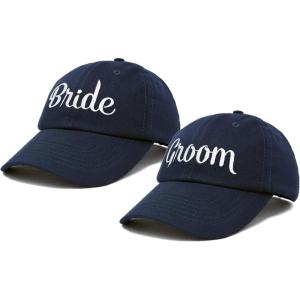 imageDALIX Bride Groom Dad Hats Baseball Caps Newlywed Wedding Party GiftNavy Blue