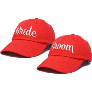 imageDALIX Bride Groom Dad Hats Baseball Caps Newlywed Wedding Party GiftRed