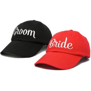 imageDALIX Bride Groom Dad Hats Baseball Caps Newlywed Wedding Party GiftRedblack
