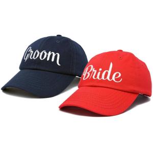 imageDALIX Bride Groom Dad Hats Baseball Caps Newlywed Wedding Party GiftRednavy