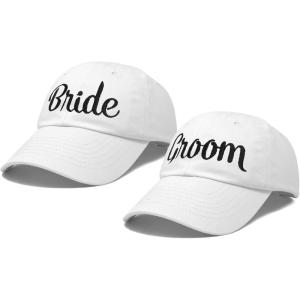imageDALIX Bride Groom Dad Hats Baseball Caps Newlywed Wedding Party GiftWhite