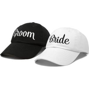 imageDALIX Bride Groom Dad Hats Baseball Caps Newlywed Wedding Party GiftWhiteblack
