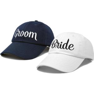 imageDALIX Bride Groom Dad Hats Baseball Caps Newlywed Wedding Party GiftWhitenavy