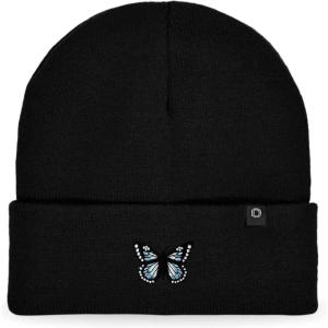 imageDALIX Butterfly Embroidered Beanie Insect Warm Winter Knit Hat for WomenBlack