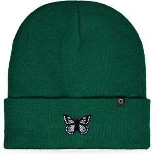 imageDALIX Butterfly Embroidered Beanie Insect Warm Winter Knit Hat for WomenGreen