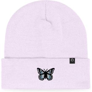 imageDALIX Butterfly Embroidered Beanie Insect Warm Winter Knit Hat for WomenLavender