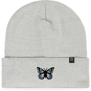 imageDALIX Butterfly Embroidered Beanie Insect Warm Winter Knit Hat for WomenLight Gray