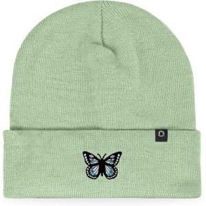 imageDALIX Butterfly Embroidered Beanie Insect Warm Winter Knit Hat for WomenLight Green