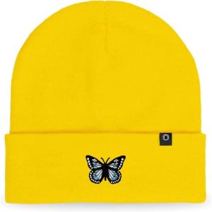 imageDALIX Butterfly Embroidered Beanie Insect Warm Winter Knit Hat for WomenYellow