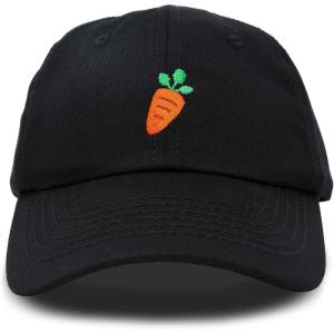 imageDALIX Carrot Dad Hat Cotton Twill Baseball Cap Premium Embroidered Black Large