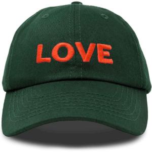 imageDALIX Custom Embroidered Hats Dad Caps Love Stitched Logo HatDark Green