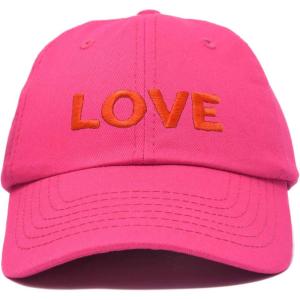 imageDALIX Custom Embroidered Hats Dad Caps Love Stitched Logo HatHot Pink