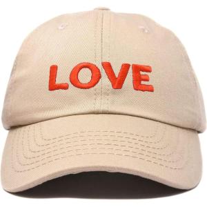 imageDALIX Custom Embroidered Hats Dad Caps Love Stitched Logo HatKhaki