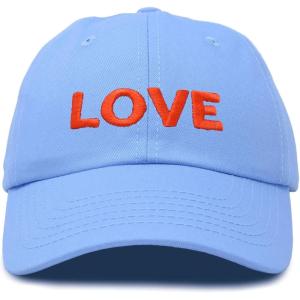 imageDALIX Custom Embroidered Hats Dad Caps Love Stitched Logo HatLight Blue