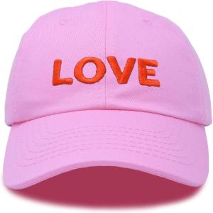 imageDALIX Custom Embroidered Hats Dad Caps Love Stitched Logo HatLight Pink