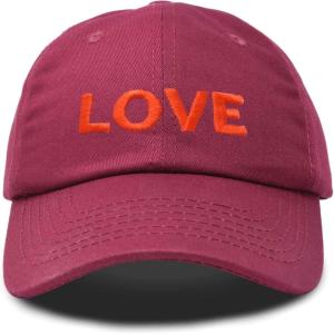 imageDALIX Custom Embroidered Hats Dad Caps Love Stitched Logo HatMaroon