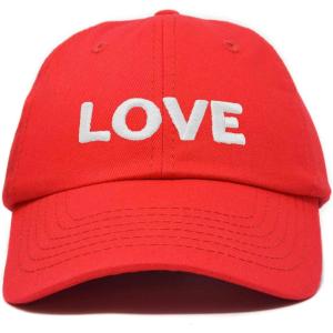 imageDALIX Custom Embroidered Hats Dad Caps Love Stitched Logo HatRed