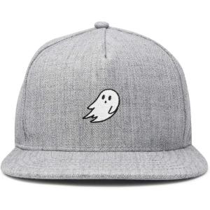 imageDALIX Ghost Snapback Flat Bill Baseball Hat Embroidered Cap MensLight Gray