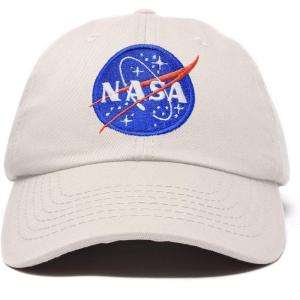 imageDALIX NASA Embroidered Mens Womens Cotton Dad Hat Baseball Cap AdjustableBeige