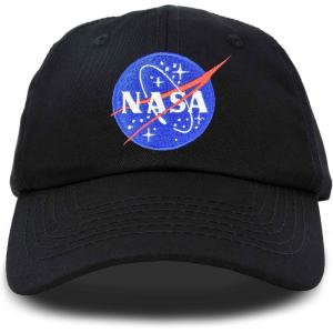 imageDALIX NASA Embroidered Mens Womens Cotton Dad Hat Baseball Cap AdjustableBlack