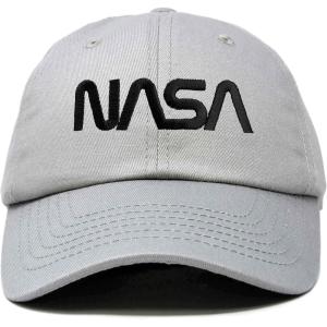 imageDALIX NASA Embroidered Mens Womens Cotton Dad Hat Baseball Cap AdjustableBlack Worm  Gray