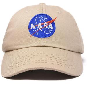 imageDALIX NASA Embroidered Mens Womens Cotton Dad Hat Baseball Cap AdjustableKhaki